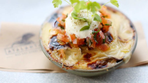 Classic with a twist: Spanner crab moussaka.