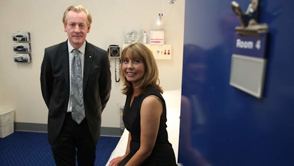 Gift of 30 years: Fiona Coote with Phillip Spratt at St Vincent's Hospital.