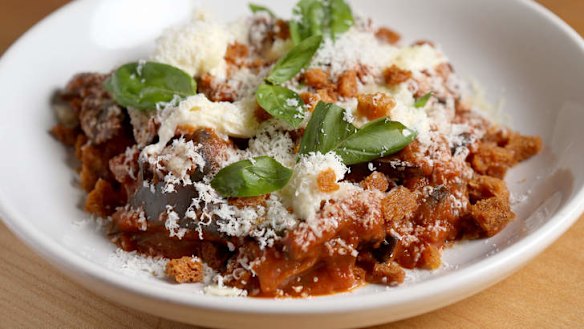 Gluten-free eggplant parmigiana.