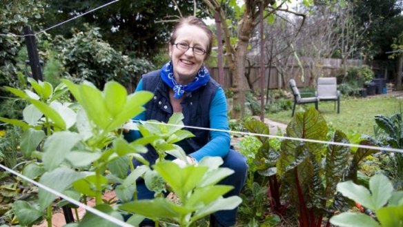 Free rein: Kathryn Stuparich working in Nicky Grigg's garden.