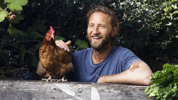 Justin Hemmes in his garden in Vaucluse.