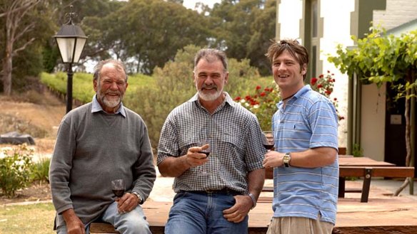 Mister Ts: Three generations of winemakers, Lenny, Bill and Ben Potts from Langhorne Creek’s senior winery, Bleasdale.