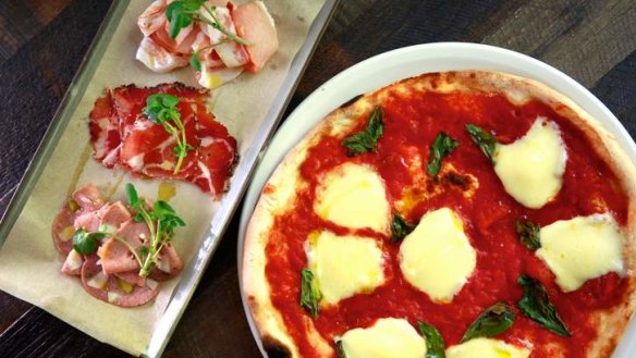 Salumi and pizza add up to a satisfying meal.