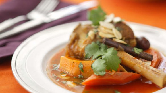 Lamb tagine with saffron and preserved lemon.