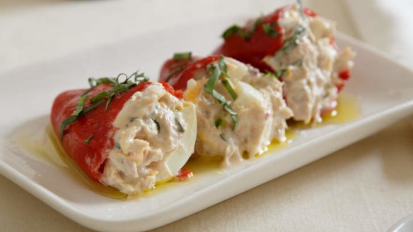 Sweet 'n' raw: Piquillo peppers stuffed with tuna and egg.