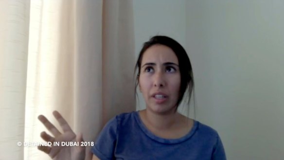 Sheikha Latifa bint Mohammed Al Maktoum speaking in a 40-minute video in which she says she’s planning on fleeing the UAE.