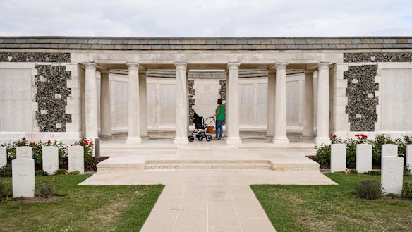 The New Zealand memorial at the Tyne Cot Cemetery in Zonnebeke on the old Ypres Salient battlefields.