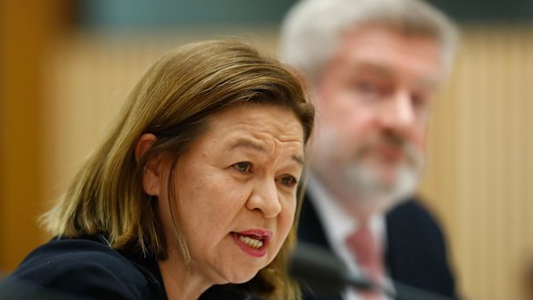 ABC Managing Director Michelle Guthrie and Minister for Communications Mitch Fifield.