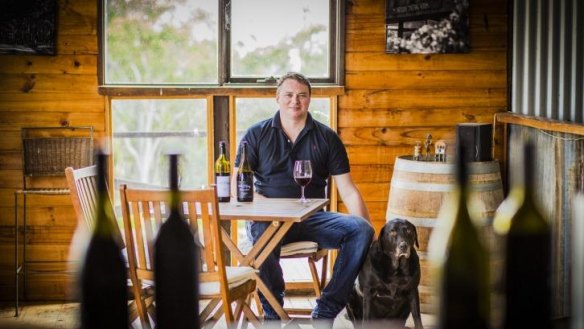 Winemaker Nick O'Leary at his cellar door in Bywong.