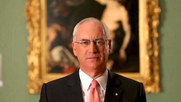 The many faces of Allan Myers: pictured above as the head of the NGV trustees.