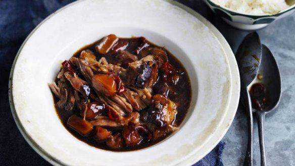 Food. Neil Perry's braised pork with water chestnuts.
 SMH GOOD WEEKEND Picture by WILLIAM MEPPEM 
 GW120915