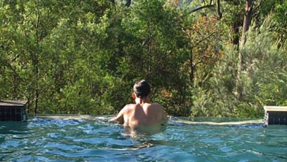 Peace offering ... two of the Wild Edge Retreat pavilions have private plunge pools.