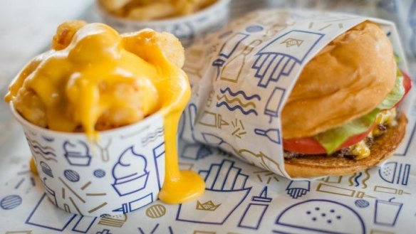 Say cheese: Cheeseburger and cheesy potato gems.