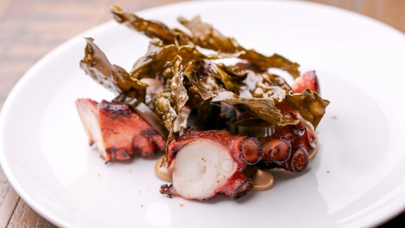 The octopus with black garlic served at Garden State Hotel.