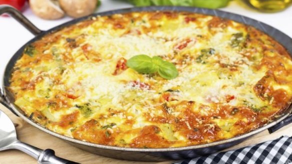 Capsicum and zucchini frittata.