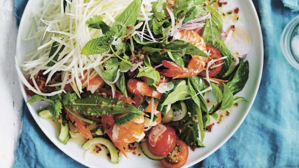 King prawn and green pawpaw salad with nam jim dressing