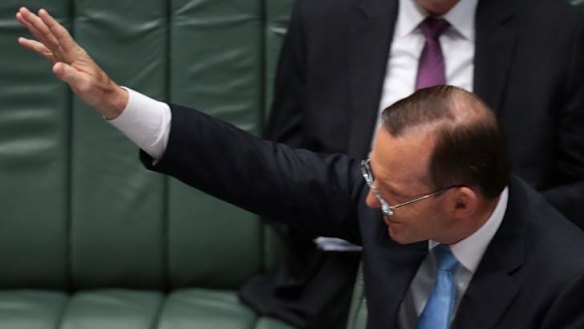 Prime Minister Tony Abbott in question time on Wednesday: Photo: Andrew Taylor.