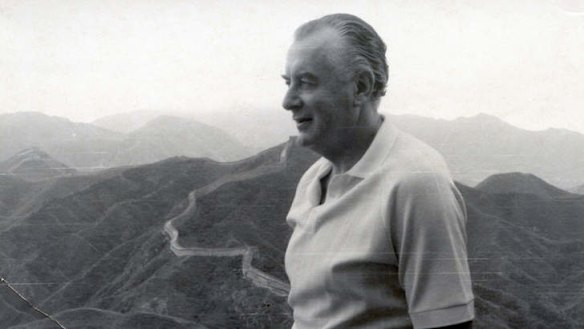 Gough Whitlam on the Great Wall of China during a visit in 1971.
