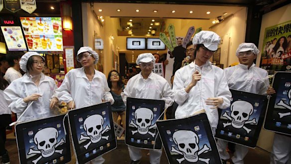 May 7 was declared "Global Action Day" - a protest against Apple and conditions at Foxconn factories.