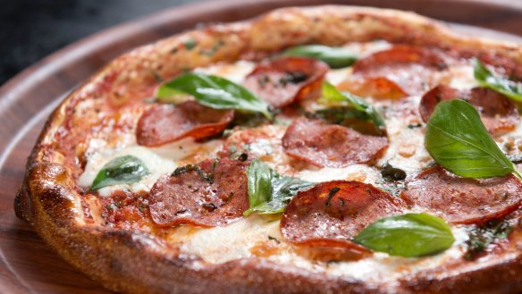 'The Boss' - pepperoni, tomato and mozzarella pizza at Alfredo's.
