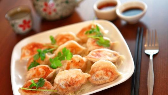 Pork and prawn dumplings.