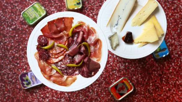 Charcuterie and cheese plates at Continental Deli in Newtown.