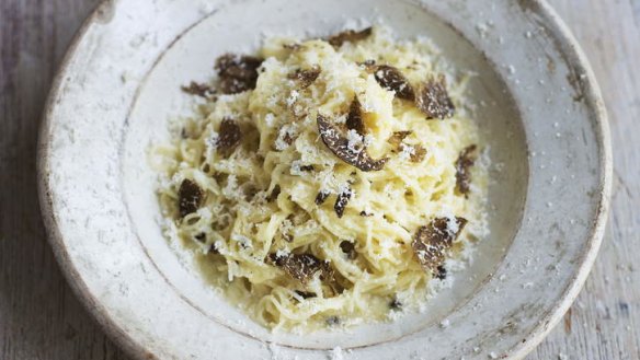Heavenly: Angel hair pasta with truffle sauce, from Antonio Carluccio's cookbook Pasta.