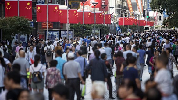 Shoppers in Shanghai.