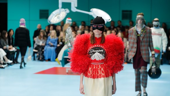 Hollywood was one of the references in Alessandro Michele's show, which he titled Cyborg.