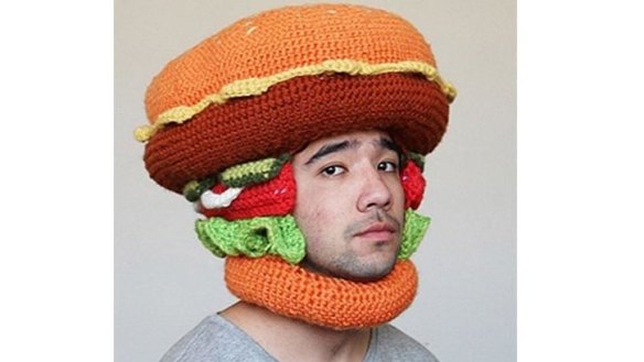'I work at a burger shop in Caulfield, so I thought maybe I should make a burger hat.'