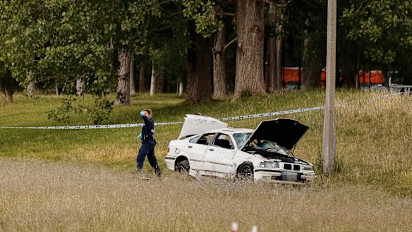 Police were searching for a man and woman believed to have fled a crash.