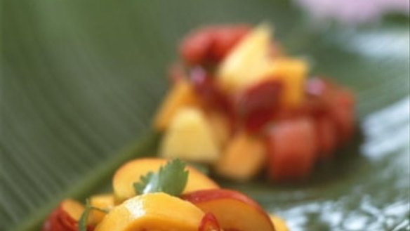 Mango and peach salsa