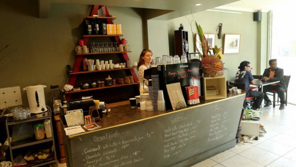 Inside Konjo cafe, Footscray.