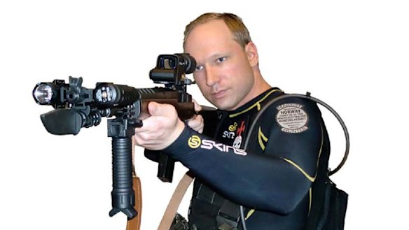 Rampage ... Anders Behring Breivik in costumes.