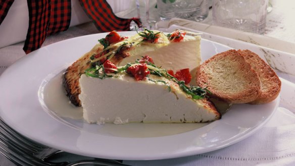 Baked ricotta cheese.