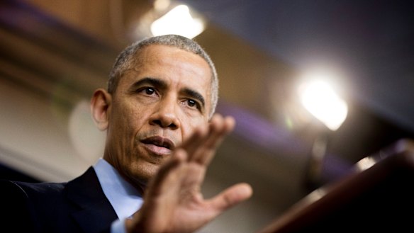Barack Obama at a news conference at the White House in 2016.