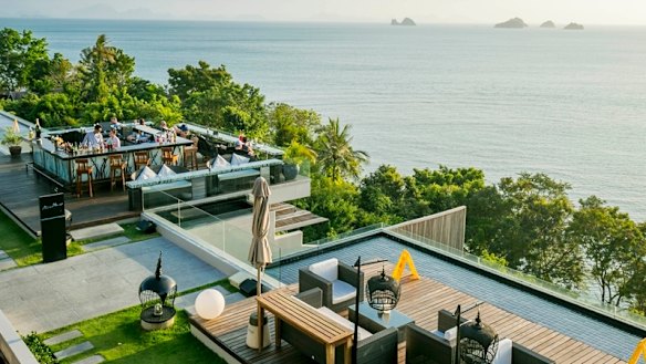 Terrace view to the Five Islands from InterContinental Samui Baan Taling Ngam Resort.