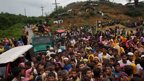 Aid officials say relief camps in Bangladesh are reaching capacity as thousands of Rohingya refugees continue to pour into Bangladesh as they flee violence in western Myanmar.