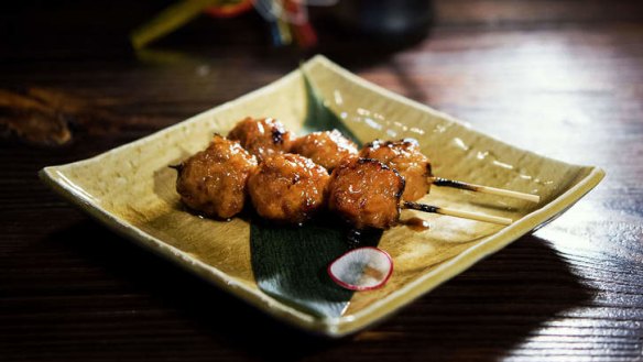 Tsukune chicken meatballs.