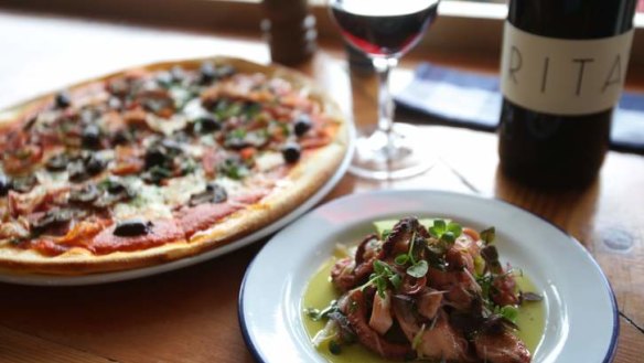 That's amore: What's not to love about simple Italian fare, such as pizza capriciossa and pickled octopus.