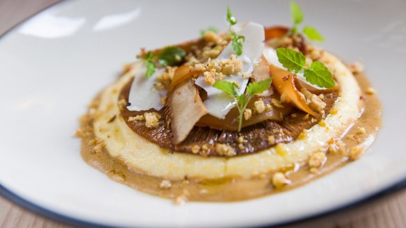 Roasted mushrooms and polenta at Higher Ground.