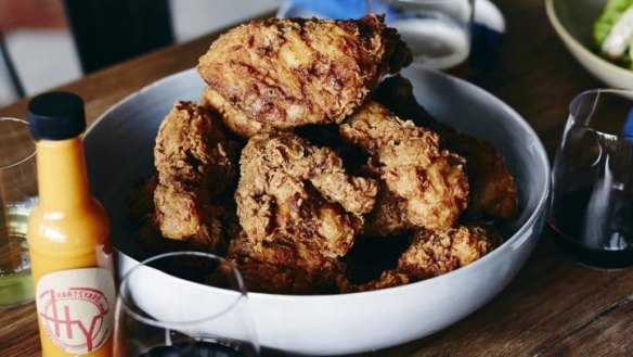 Hartsyard's fast fried chicken and hot sauce.