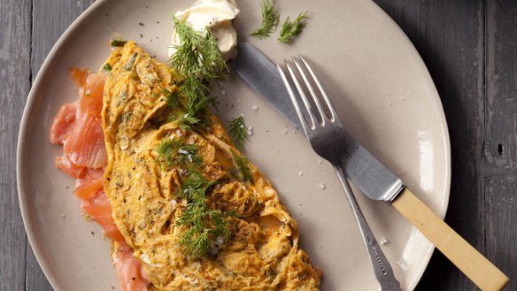 The classic omelet: salmon omelet.