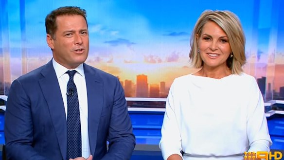 Today's Karl Stefanovic with new co-host, Georgie Gardner.