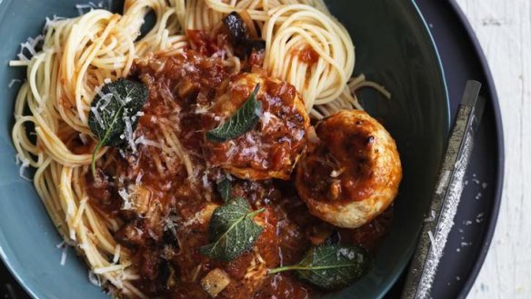 Dan Lepard's sourdough chicken meatballs.