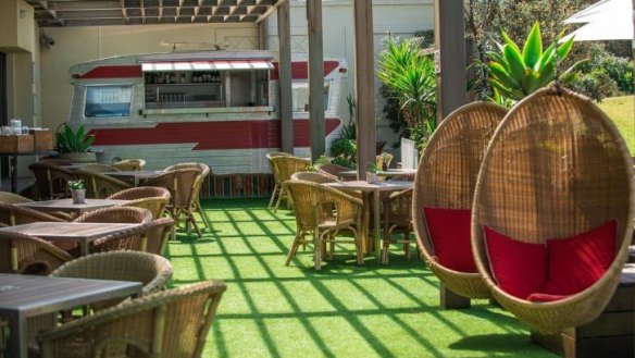 Perfect spot: A renovated '60s-era caravan is the centrepiece of Republica's pop-up bar. 