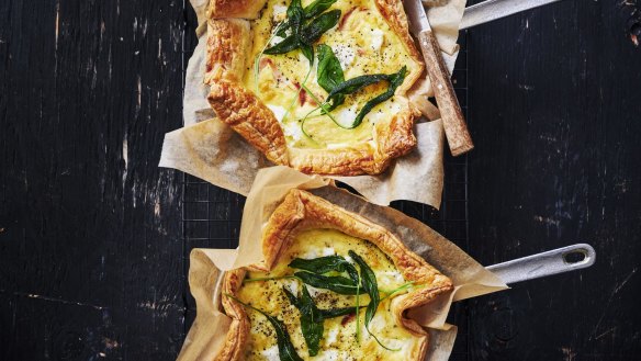 Six ingredient frying pan quiche.  