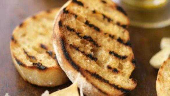 Tuscan fettunta - grilled country bread with olive oil