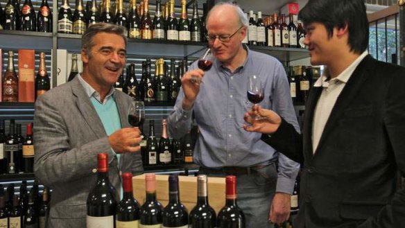 Moving on: Ultimo Wine Centre founder Jon Osbeitson, centre, will work as a wine broker for Vintage Cellars.