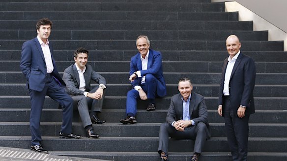 Marcus Darville, Alex Eady, Chris Hadley, Jonathon Pearce and Justin Ryan from Quadrant Private Equity.